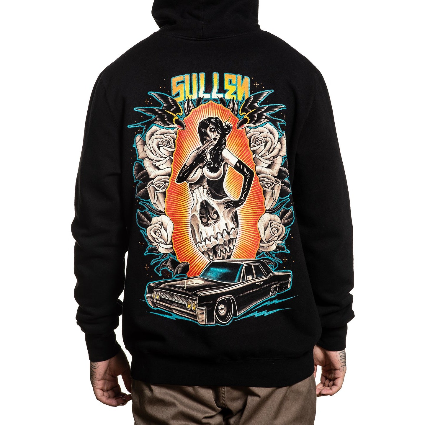 Femme Fatale Mens Pullover Hoodie-Mens Jumpers, Hoodies & Long Sleeves-Scarlett Dawn