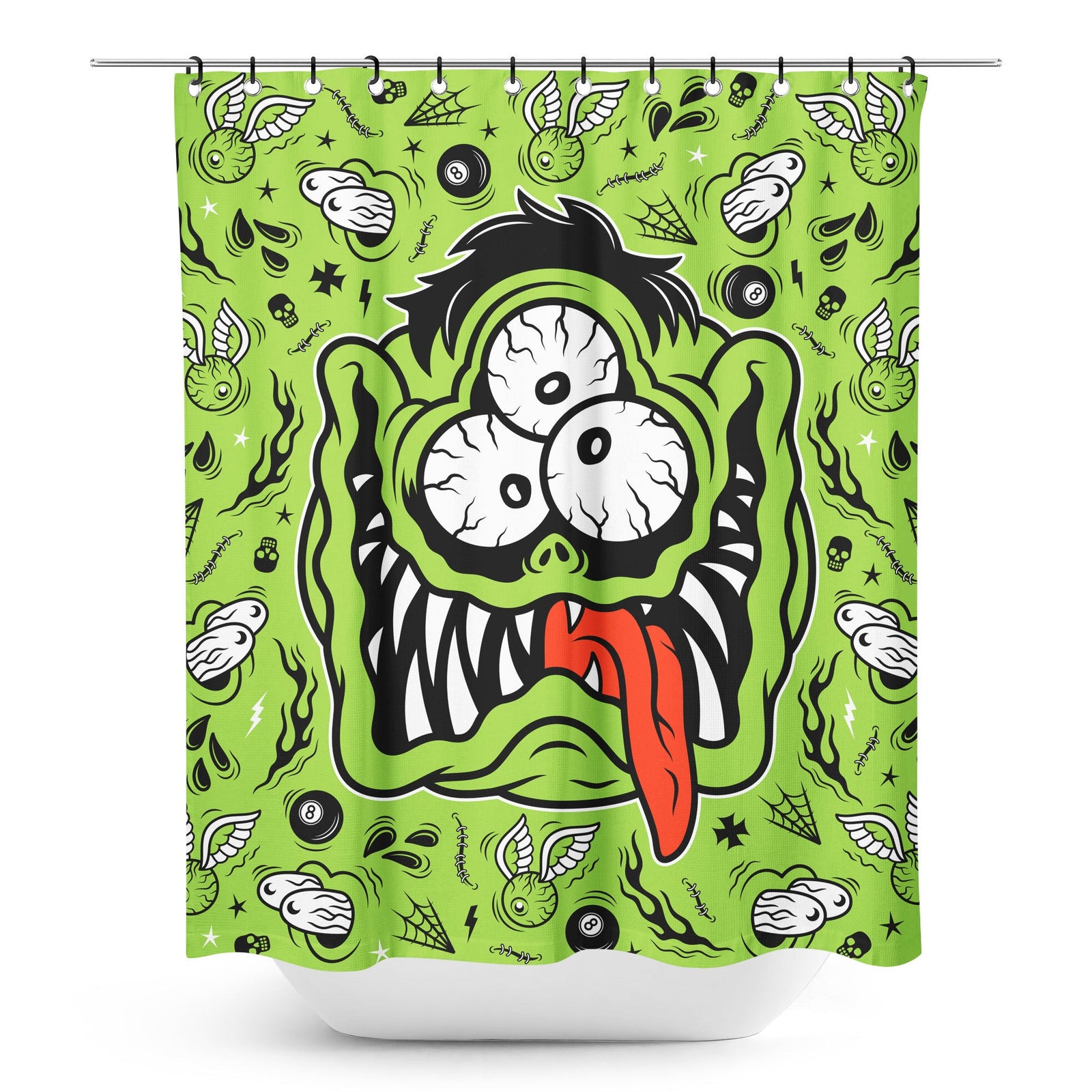 Fink Face Shower Curtain-Shower Curtains-Scarlett Dawn