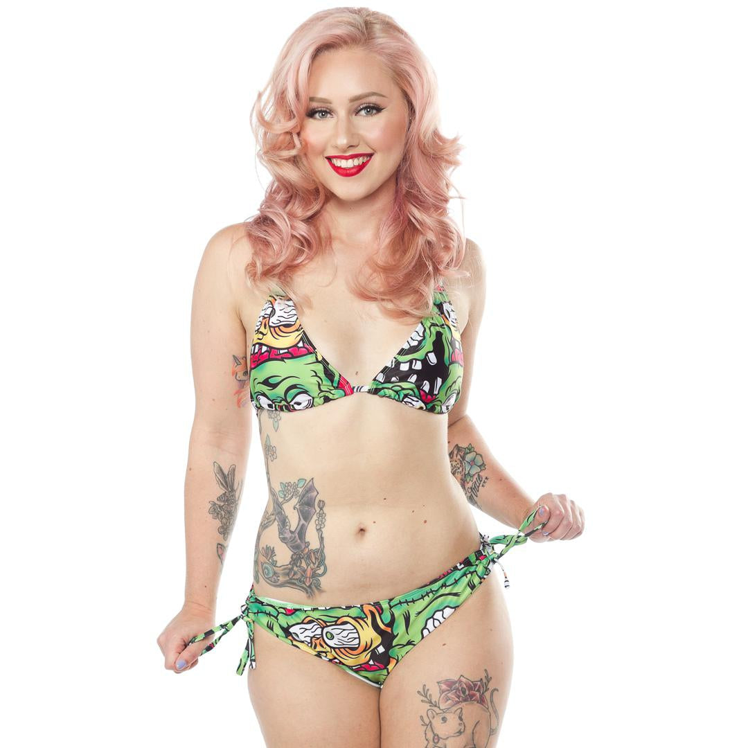 Fink Faces Womens String Bikini-Womens Swimwear-Scarlett Dawn