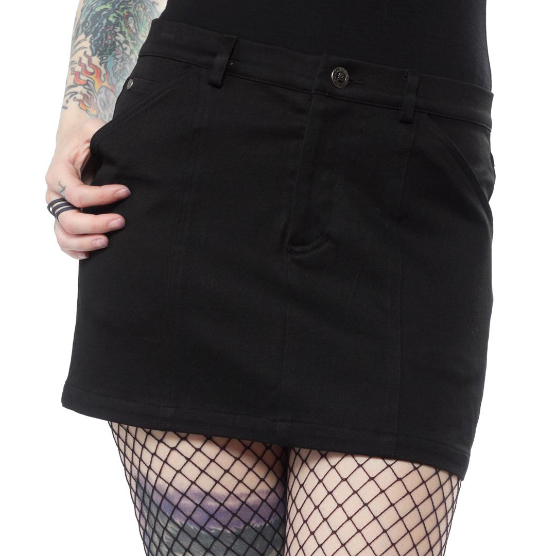 Five Pocket Black Womens Mini Skirt-Womens Shorts & Skirts-Scarlett Dawn