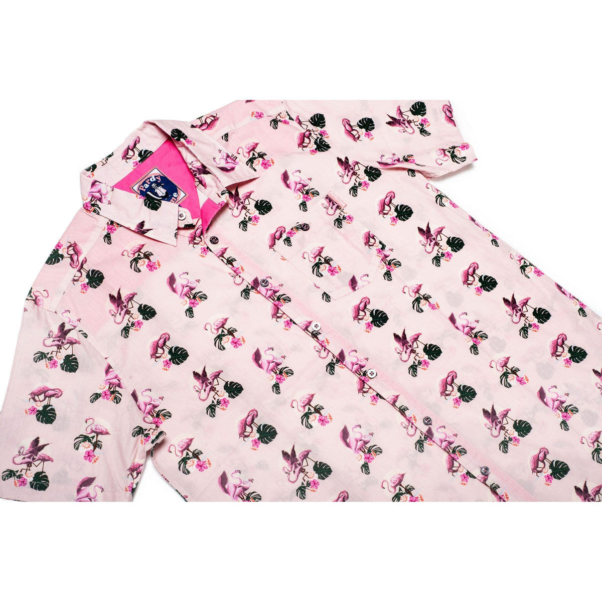 Frisky Flamingos Button Up Shirt-Mens Casual Shirts-Scarlett Dawn