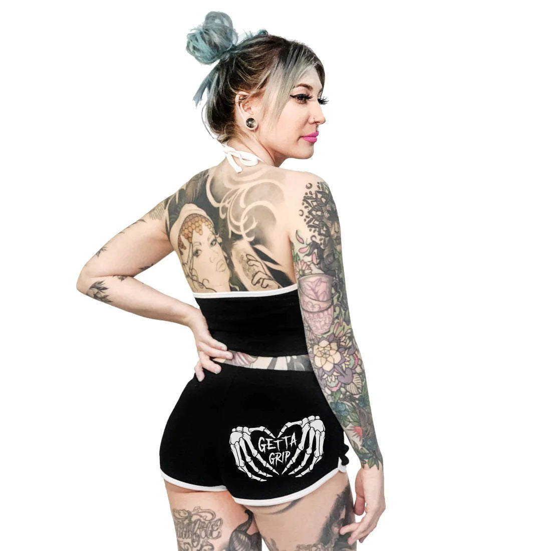 Get A Grip Black Dolphin Hot Shorts-Womens Shorts & Skirts-Scarlett Dawn