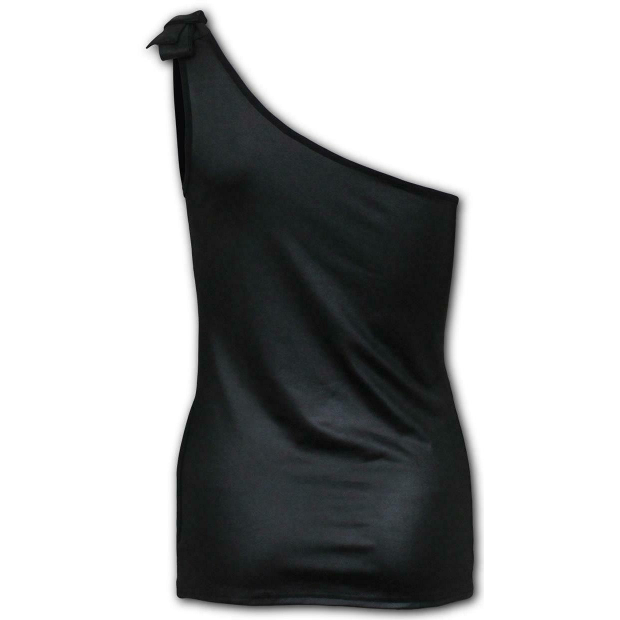 Gothic Elegance Assymetrical Tie Vest Womens Tank Top-Womens Tops-Scarlett Dawn