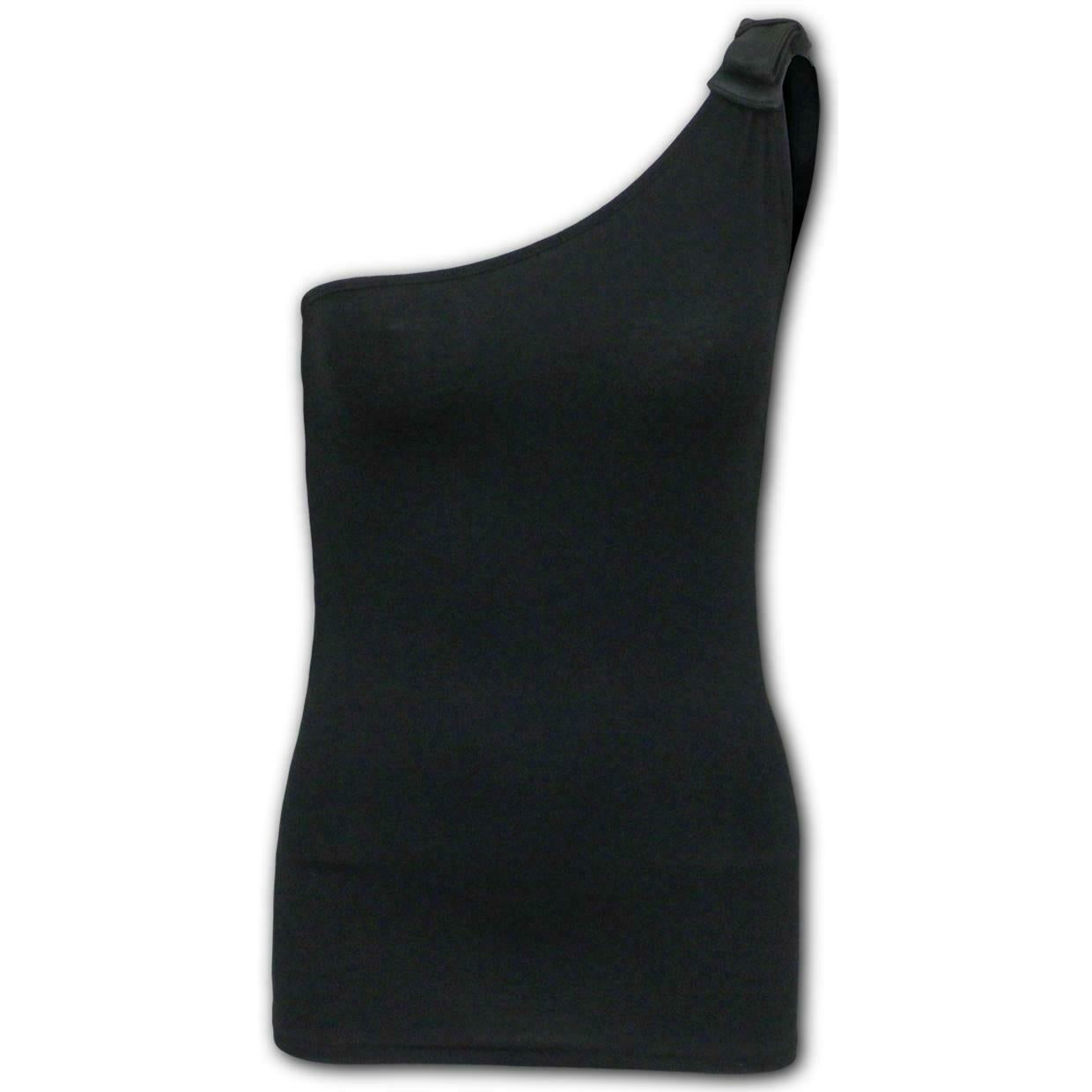 Gothic Elegance Assymetrical Tie Vest Womens Tank Top-Womens Tops-Scarlett Dawn