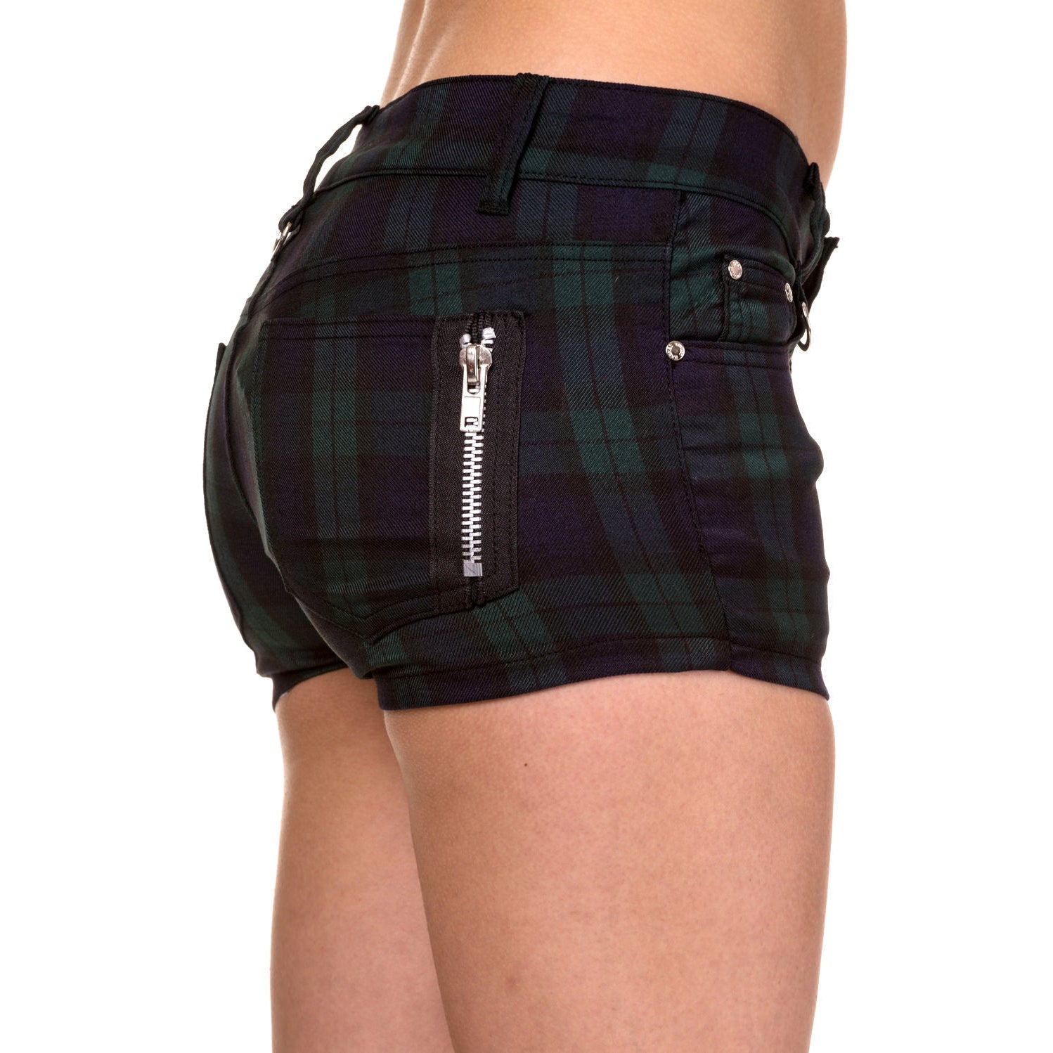 Green Tartan Womens Shorts-Womens Shorts & Skirts-Scarlett Dawn