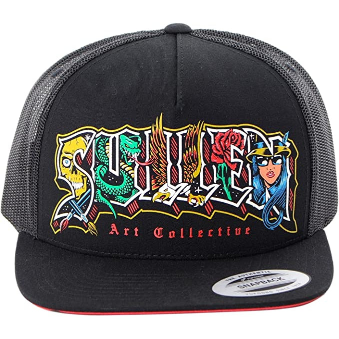 Greetings Trucker Snapback Cap-Mens Beanies, Hats & Snapback Caps-Scarlett Dawn