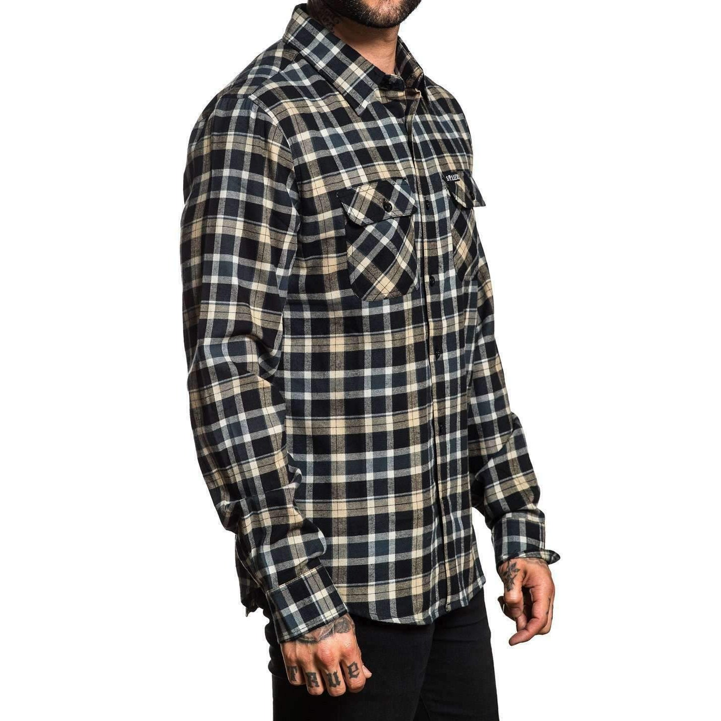 Grime Button Up Long Sleeve Shirt-Mens Jumpers, Hoodies & Long Sleeves-Scarlett Dawn