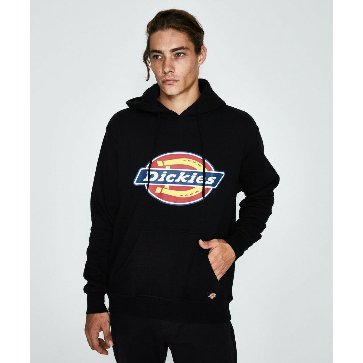 H.S Classic Black Mens Pullover Hoodie-Mens Jumpers, Hoodies & Long Sleeves-Scarlett Dawn