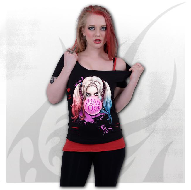 Harley Quinn Mad Love 2 in 1 Red Ripped Womens Top-Womens Tops-Scarlett Dawn