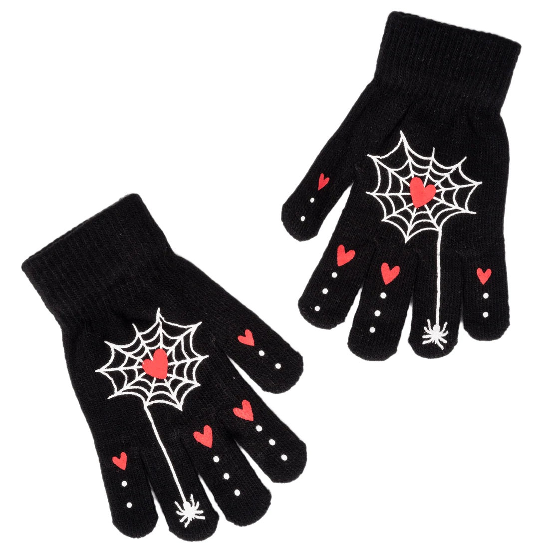 Heart Webs Finger Tattoo Winter Knit Gloves-Knit Gloves-Scarlett Dawn