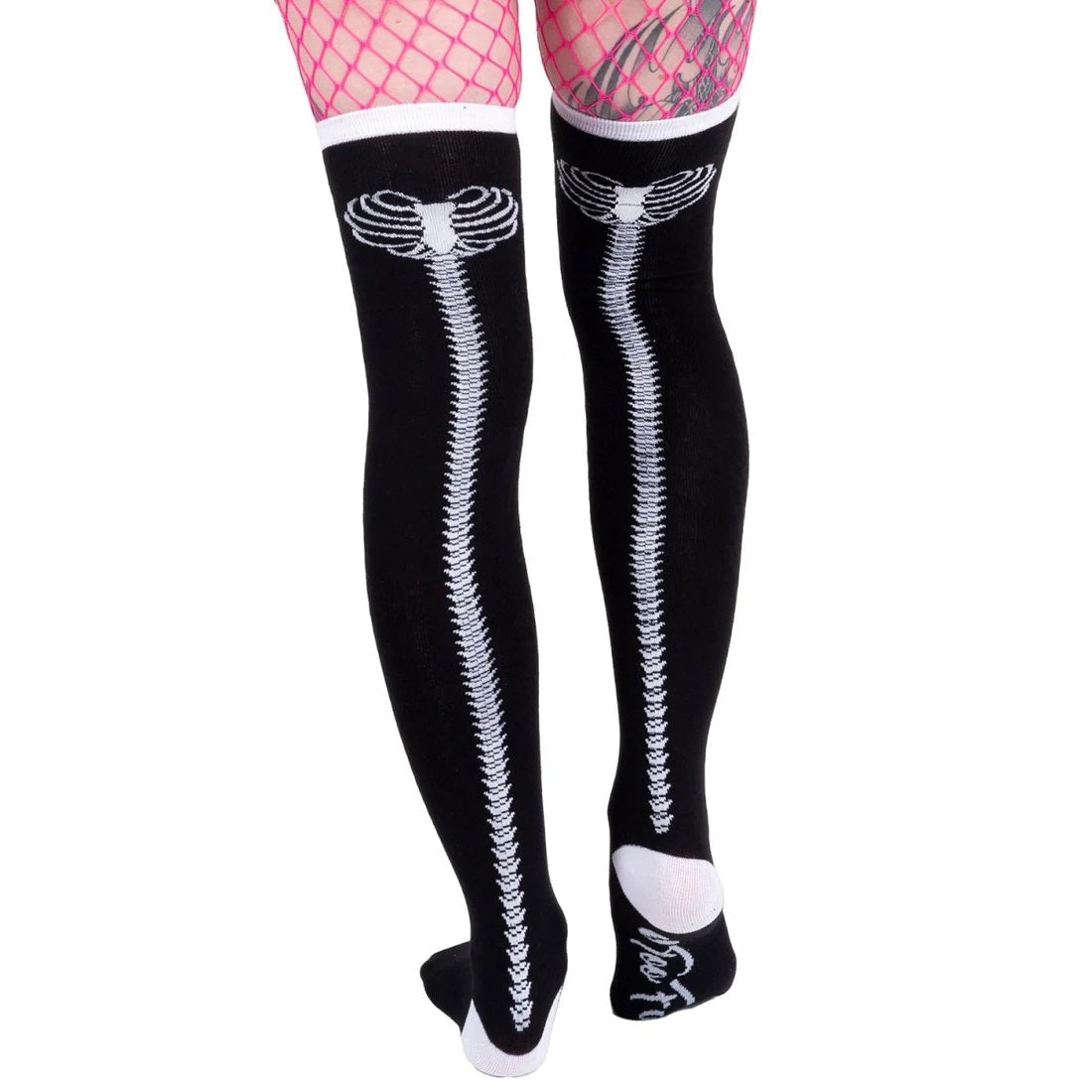 Heartbone Spine Thigh High Socks-Womens Socks-Scarlett Dawn