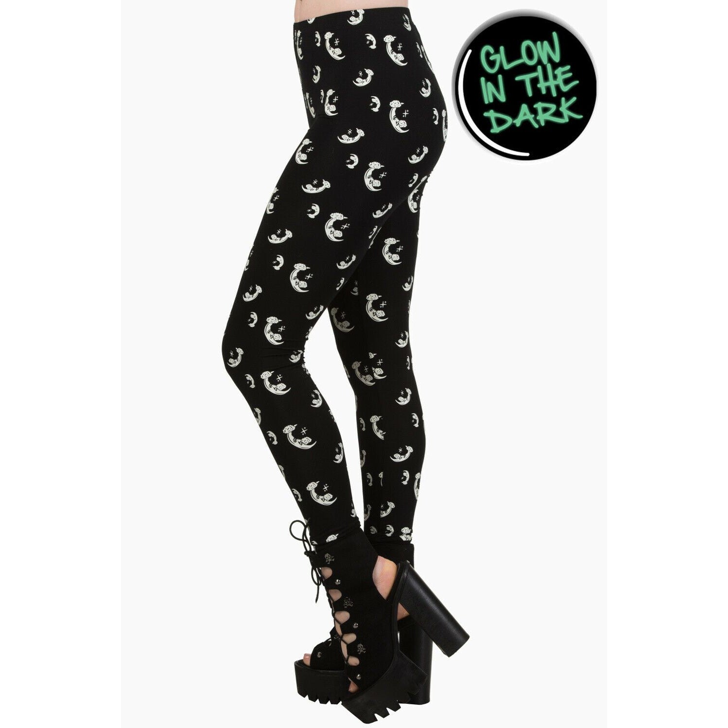 Heavenly Creatures Glow In The Dark Leggings-Womens Leggings & Pants-Scarlett Dawn