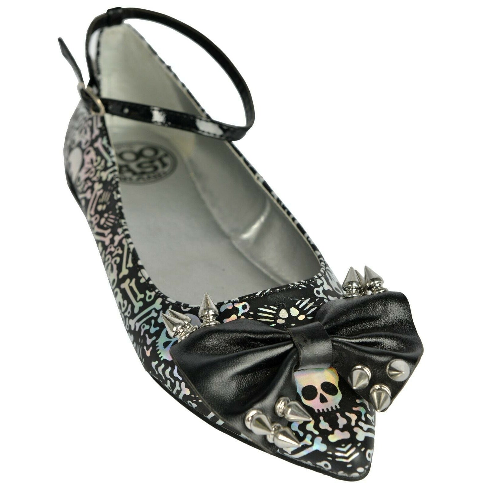Hologram Bones Ankle Strap Womens Flats-Womens Shoes-Scarlett Dawn