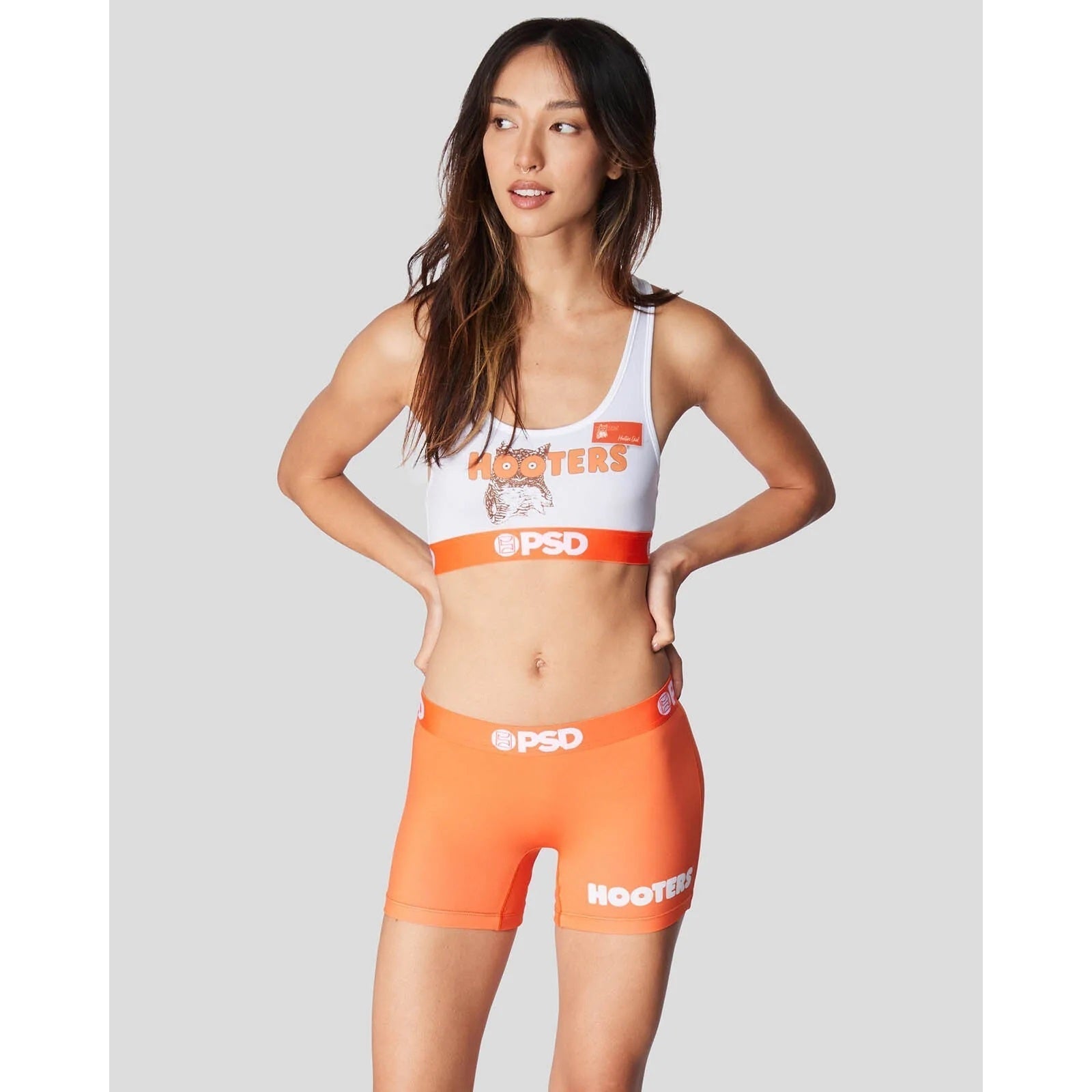 Hooters Retro Uniform Long Boy Shorts-Womens Underwear-Scarlett Dawn