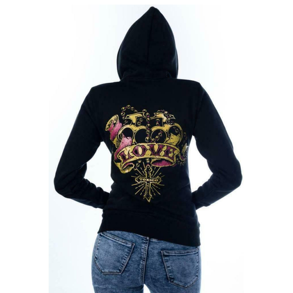 JT Love Zipped Womens Hoodie-Womens Jumpers & Hoodies-Scarlett Dawn