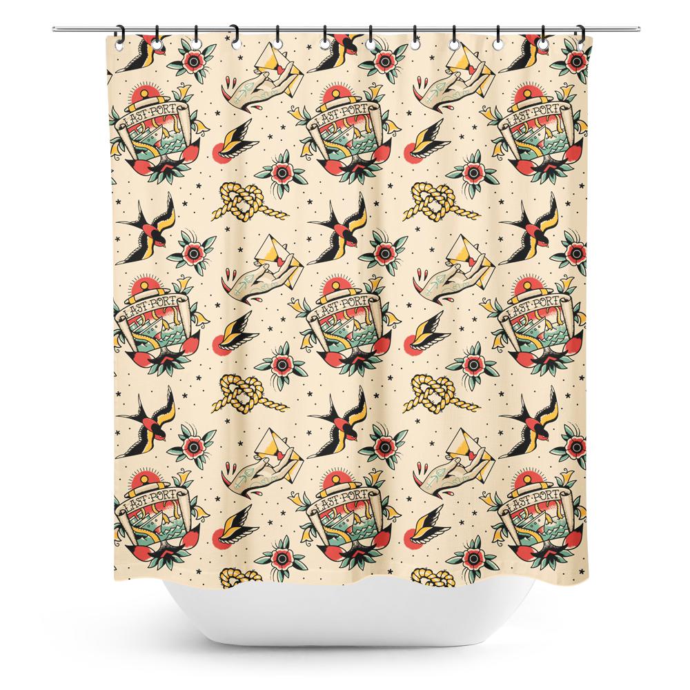 Last Port Shower Curtain-Shower Curtains-Scarlett Dawn
