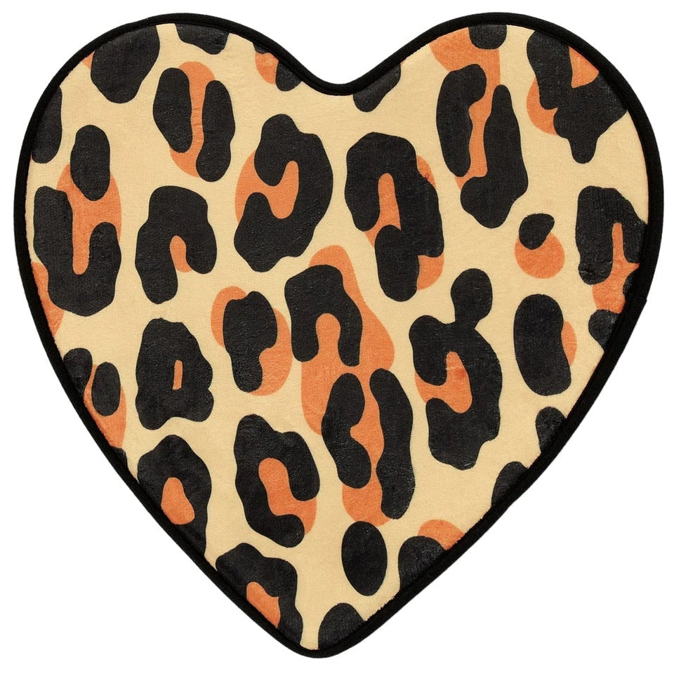 Leopard Heart Bath Mat-Rugs & Mats-Scarlett Dawn