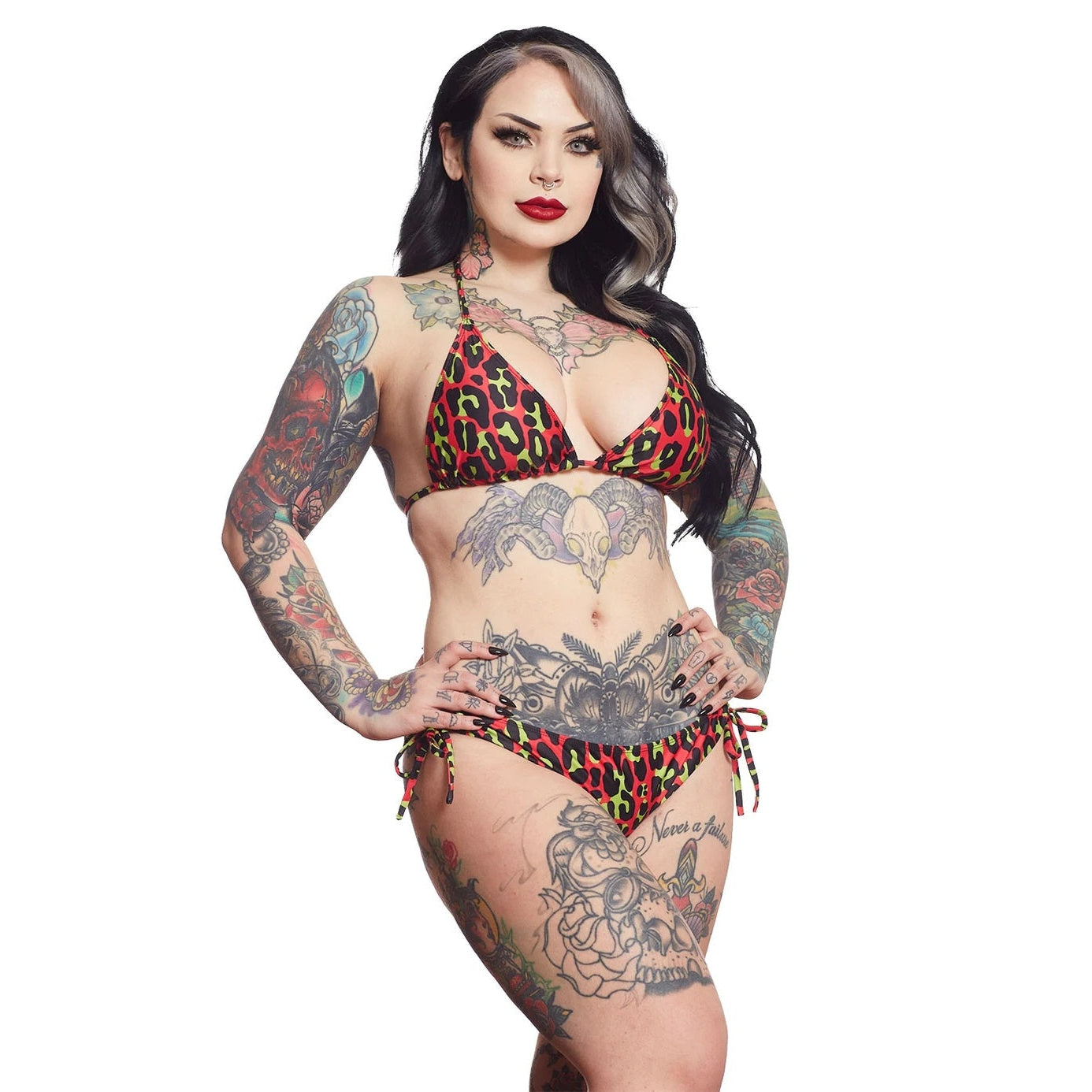 Leopard Hot Pink Womens String Bikini-Womens Swimwear-Scarlett Dawn