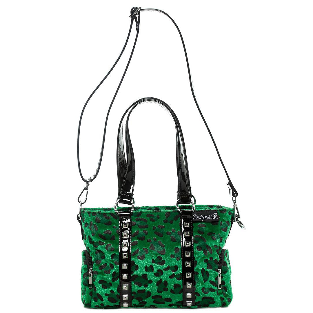 Leopard Mini Stud Purse Green-Womens Handbags, Purses &amp; Wallets-Scarlett Dawn