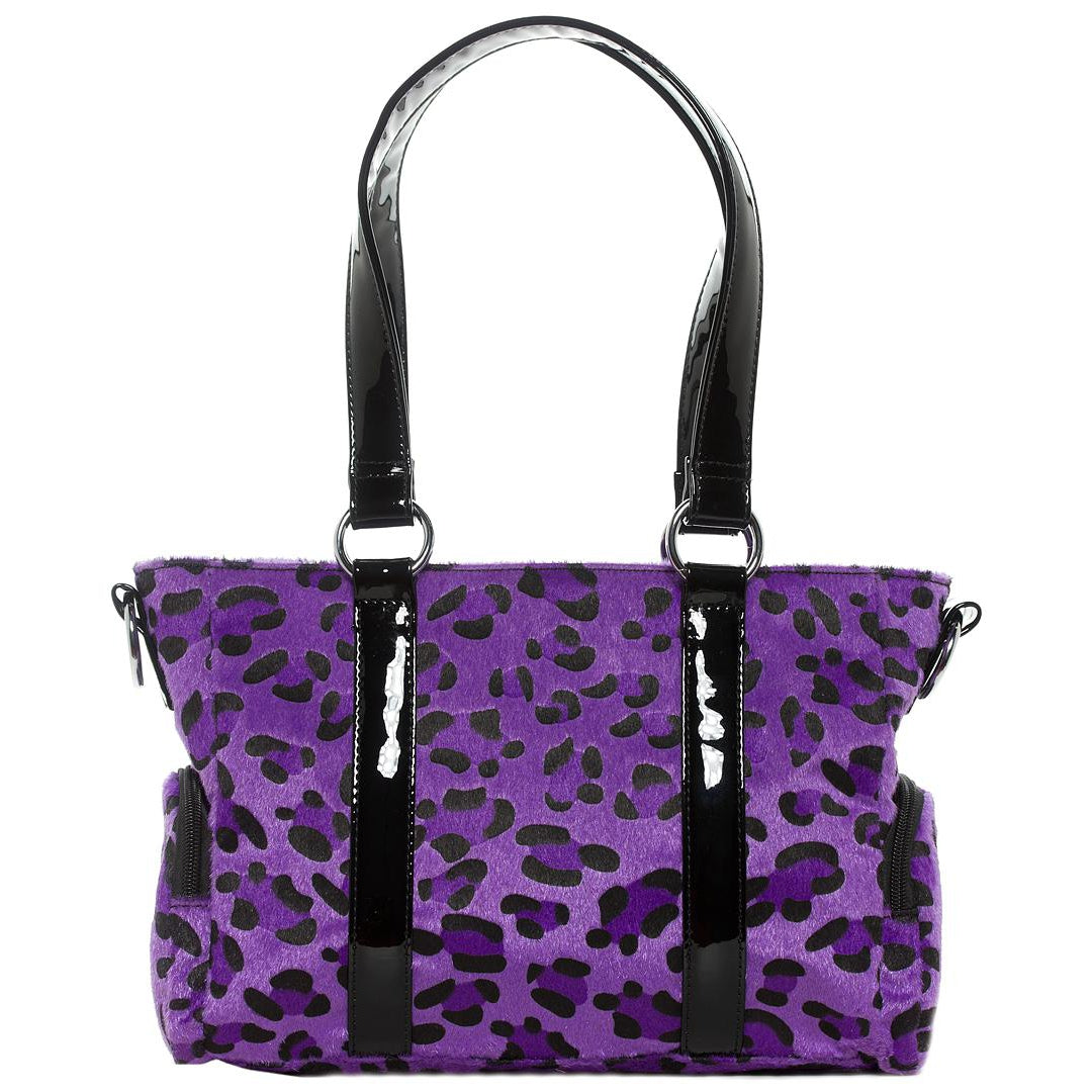 Leopard Mini Stud Purse Purple-Womens Handbags, Purses &amp; Wallets-Scarlett Dawn