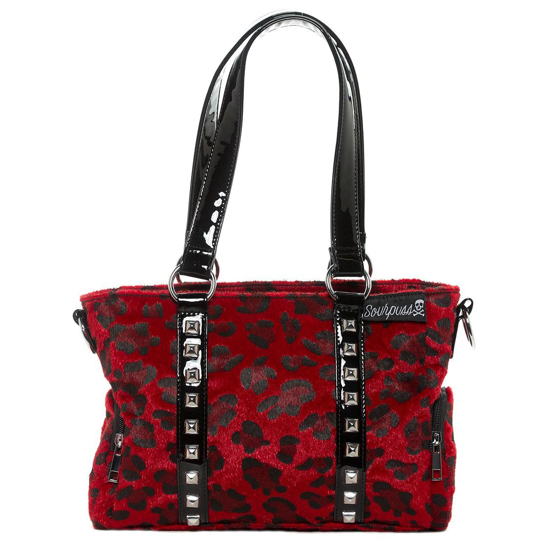 Leopard Mini Stud Purse Red-Womens Handbags, Purses & Wallets-Scarlett Dawn