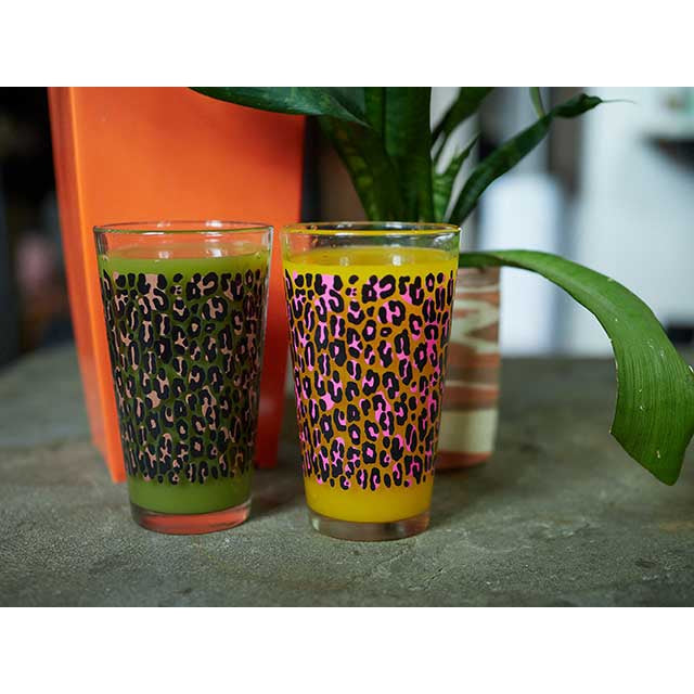 Leopard Pint Glass-Cups & Mugs-Scarlett Dawn