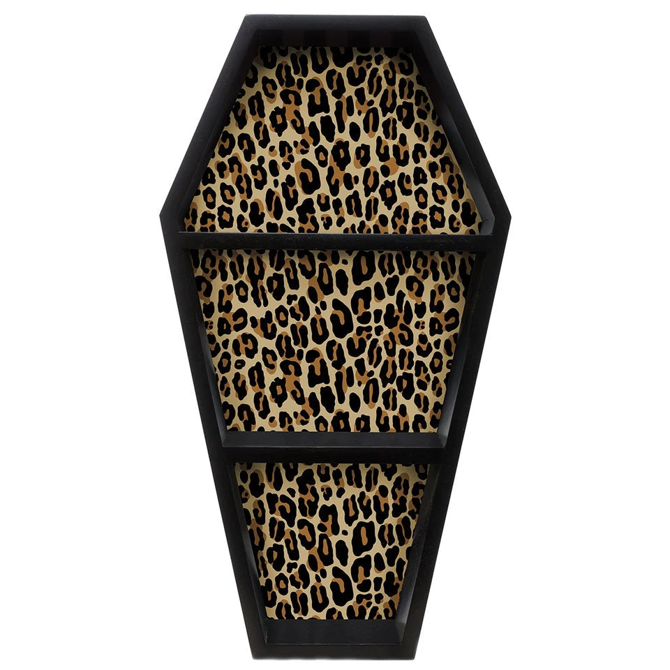 Leopard Print Coffin Shelf-Coffin Shelves-Scarlett Dawn