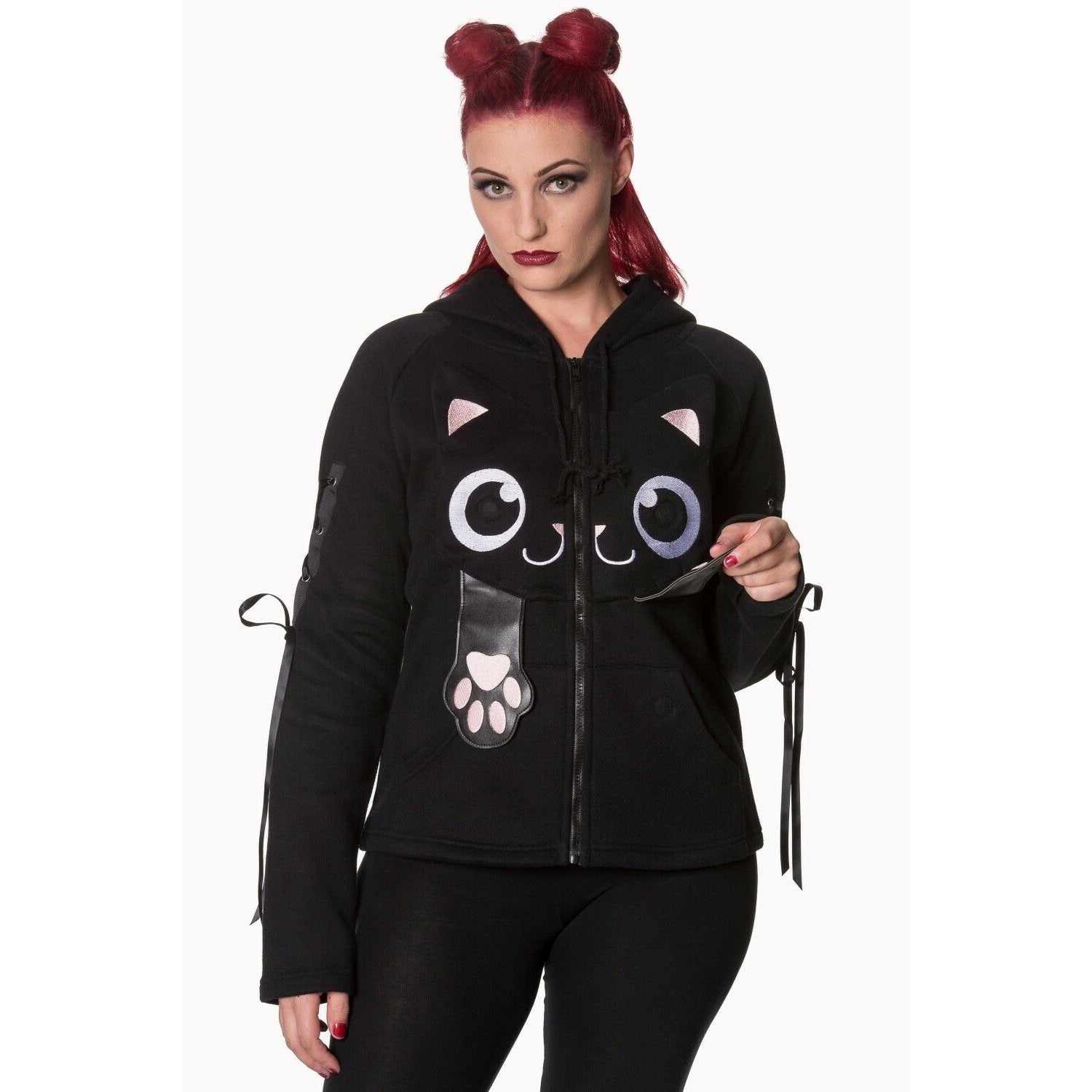 Little Star Cat Hoodie-Womens Jumpers & Hoodies-Scarlett Dawn