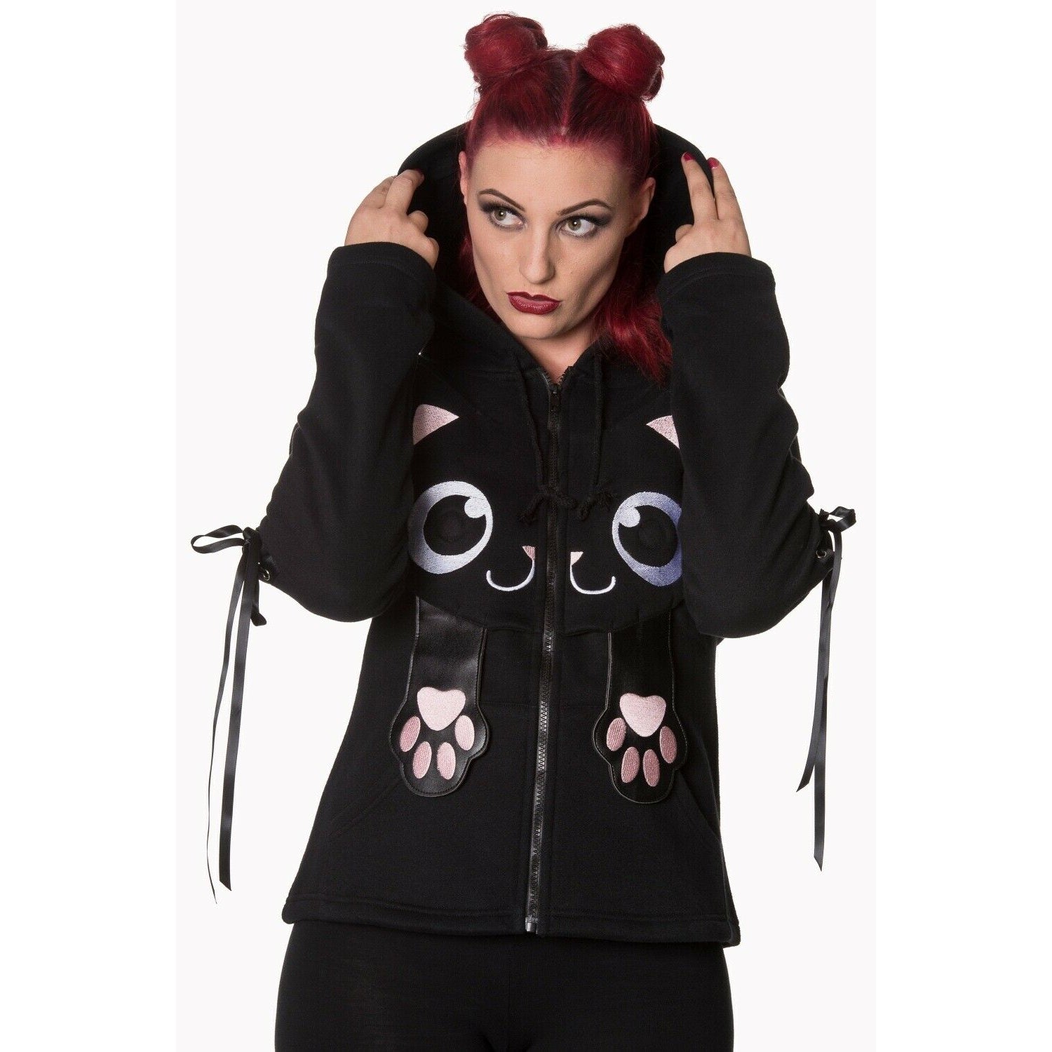 Little Star Cat Hoodie-Womens Jumpers & Hoodies-Scarlett Dawn