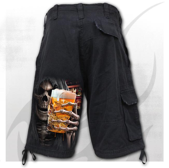 Live Loud Mens Black Cargo Shorts-Mens Shorts & Pants-Scarlett Dawn