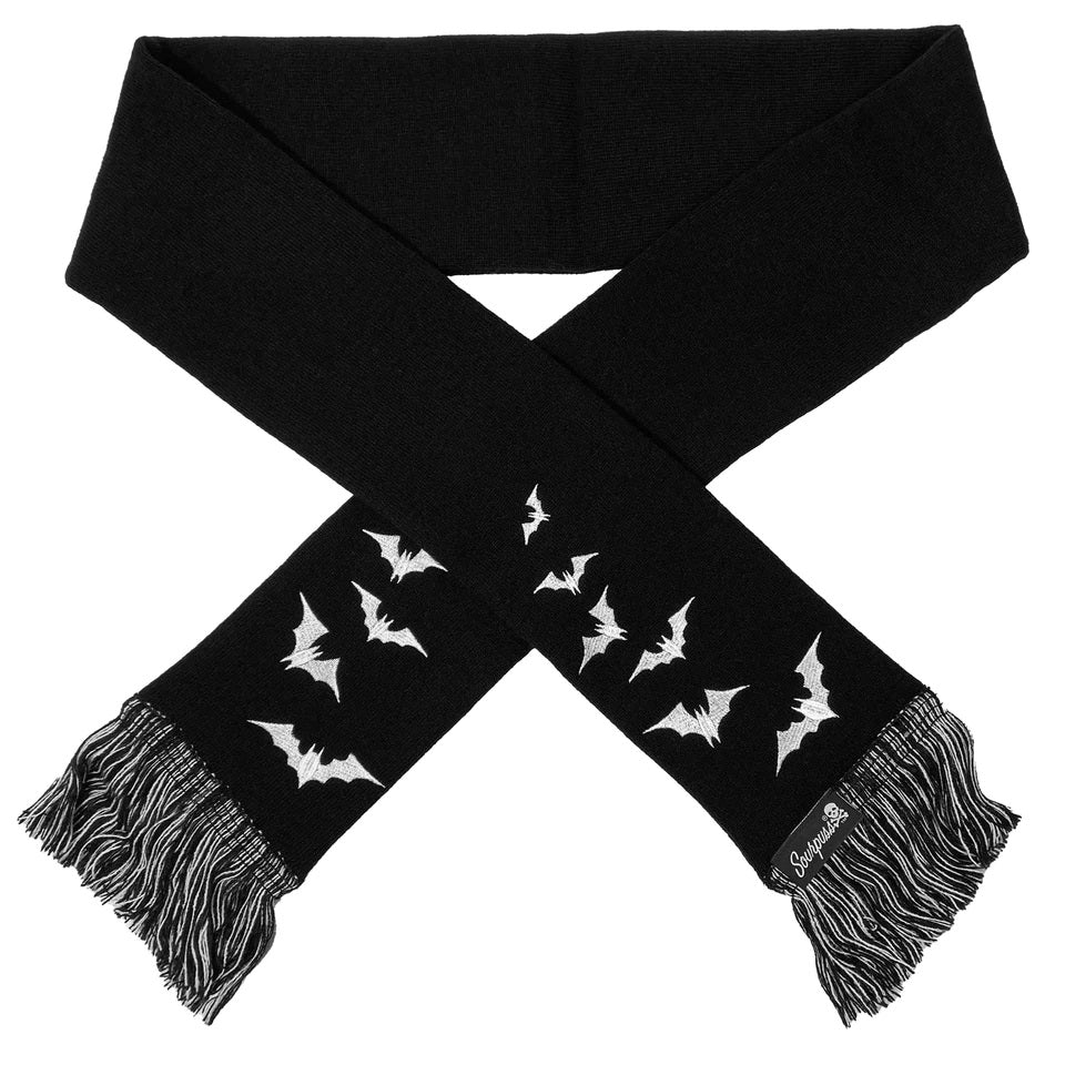 Luna Bats Knit Scarf-Knit Scarves-Scarlett Dawn