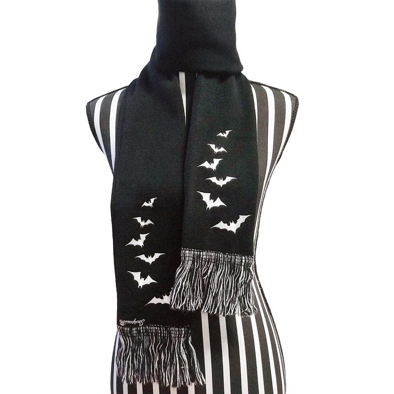 Luna Bats Knit Scarf-Knit Scarves-Scarlett Dawn