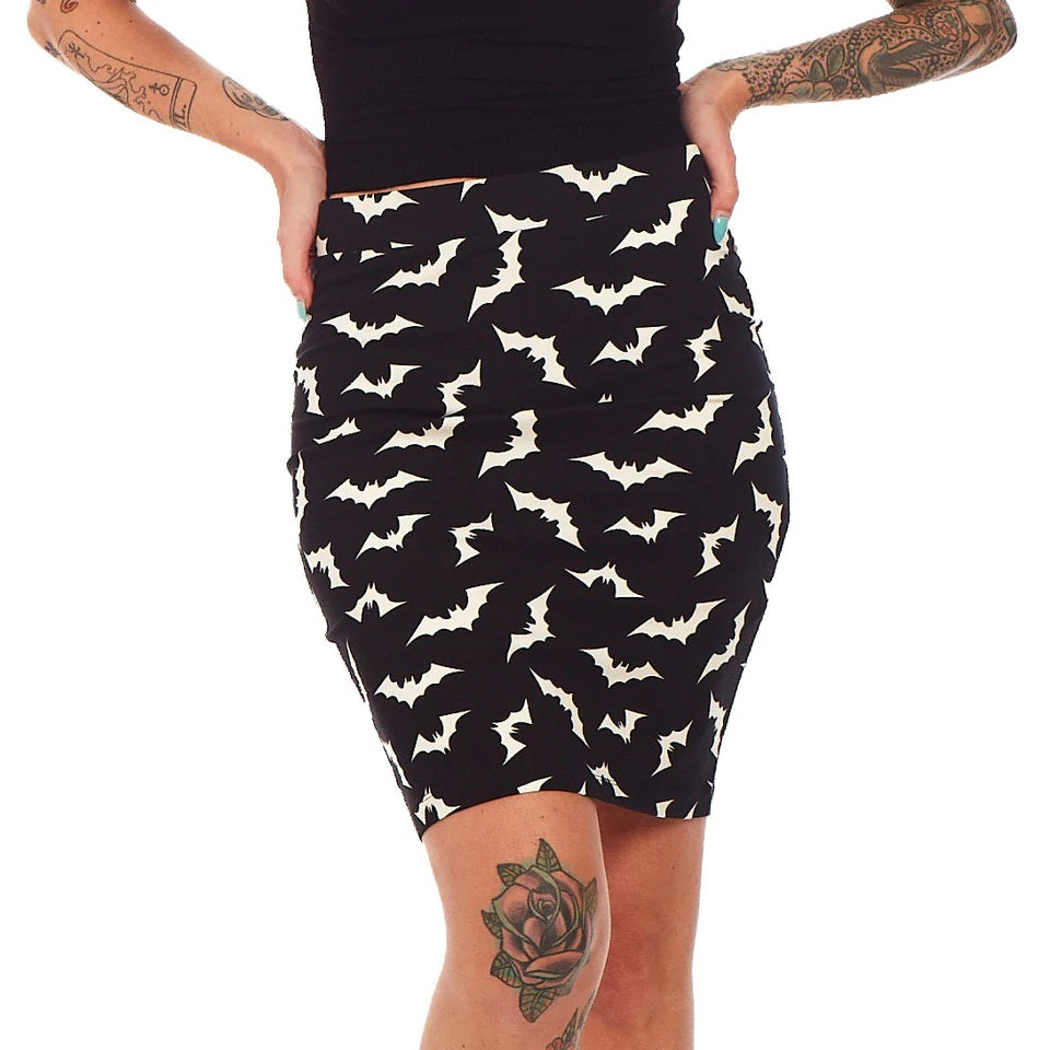 Luna Bats MIDI Skirt-Womens Shorts & Skirts-Scarlett Dawn