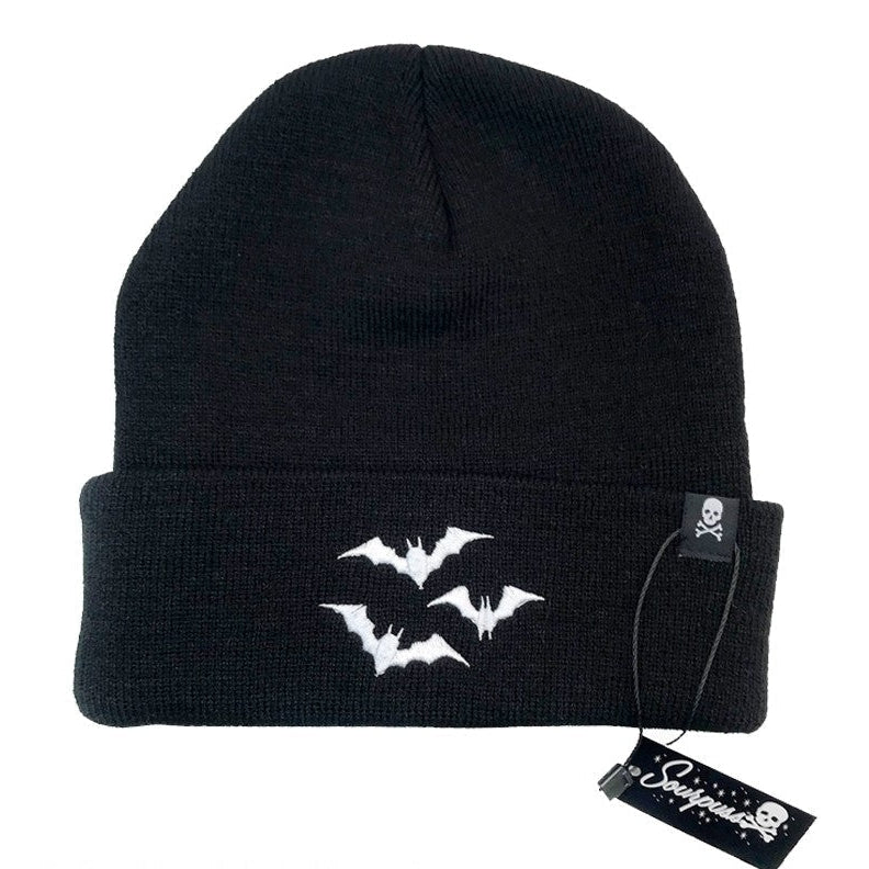 Luna Bats Womens Beanie-Womens Beanies-Scarlett Dawn