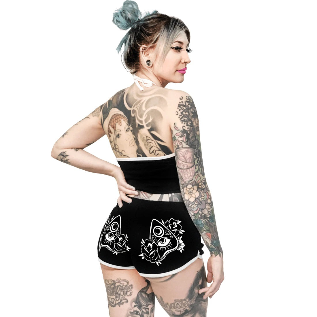 Magical Planchette Ouija Womens Dolphin Hot Shorts-Womens Shorts & Skirts-Scarlett Dawn