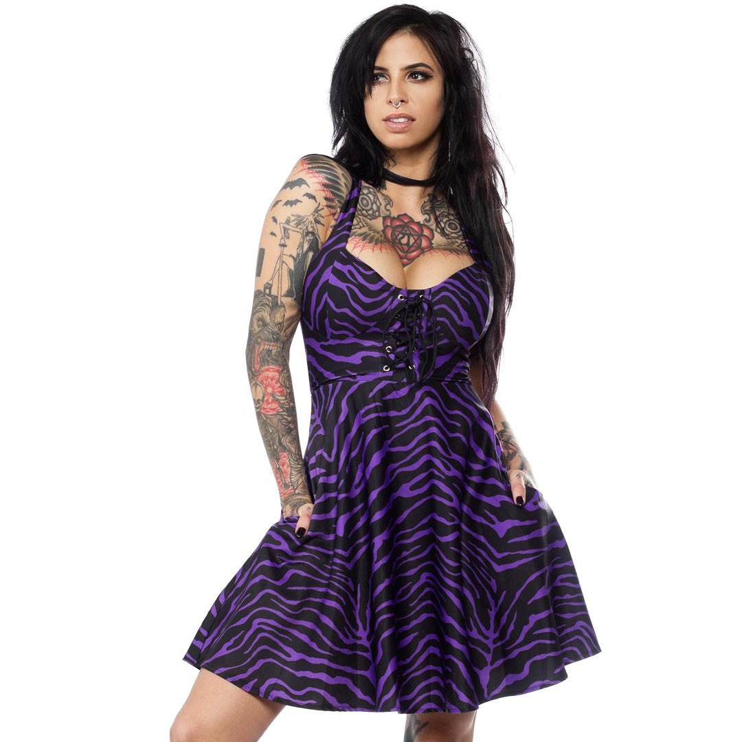 Magnolia Purple Zebra Dress-Womens Dresses-Scarlett Dawn