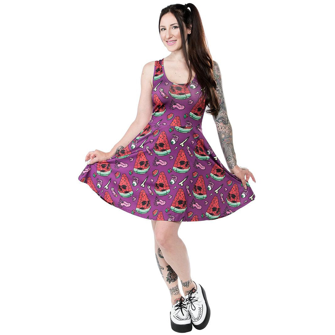 Melon Head Womens Skater Dress-Womens Dresses-Scarlett Dawn