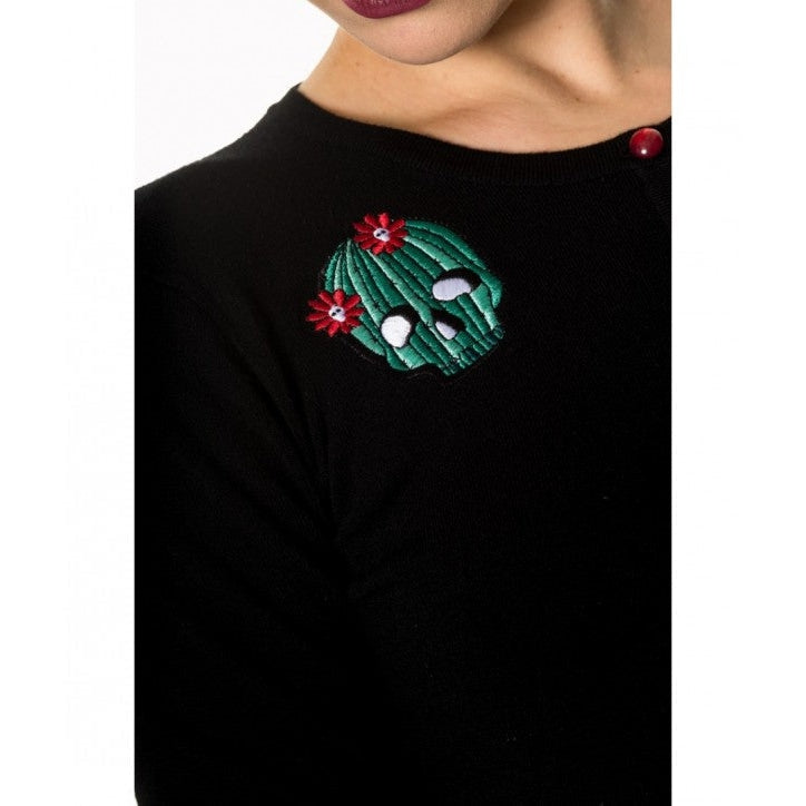 Mercury Cactus Sugar Skull Cardigan-Womens Cardigans-Scarlett Dawn
