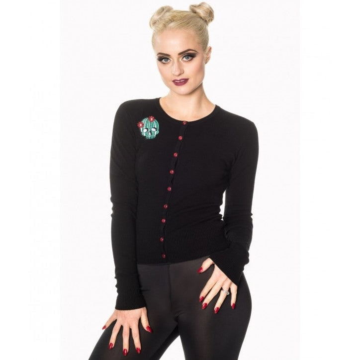 Mercury Cactus Sugar Skull Cardigan-Womens Cardigans-Scarlett Dawn