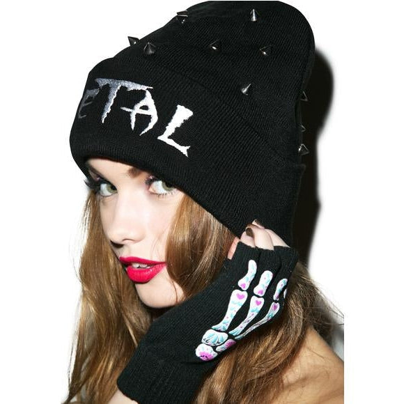 Metal Studded Womens Beanie-Womens Beanies-Scarlett Dawn