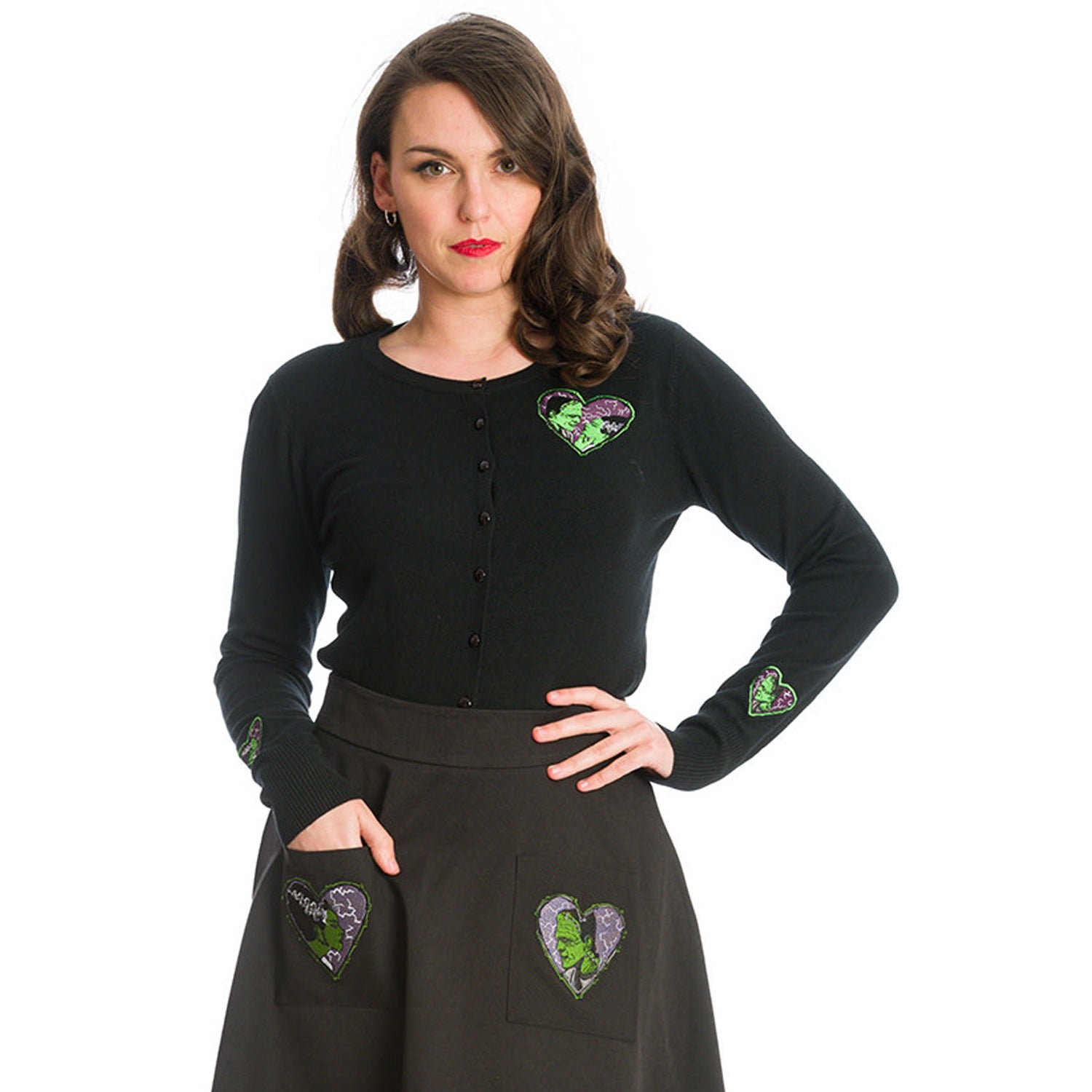 Monsters In Love Cardigan-Womens Cardigans-Scarlett Dawn