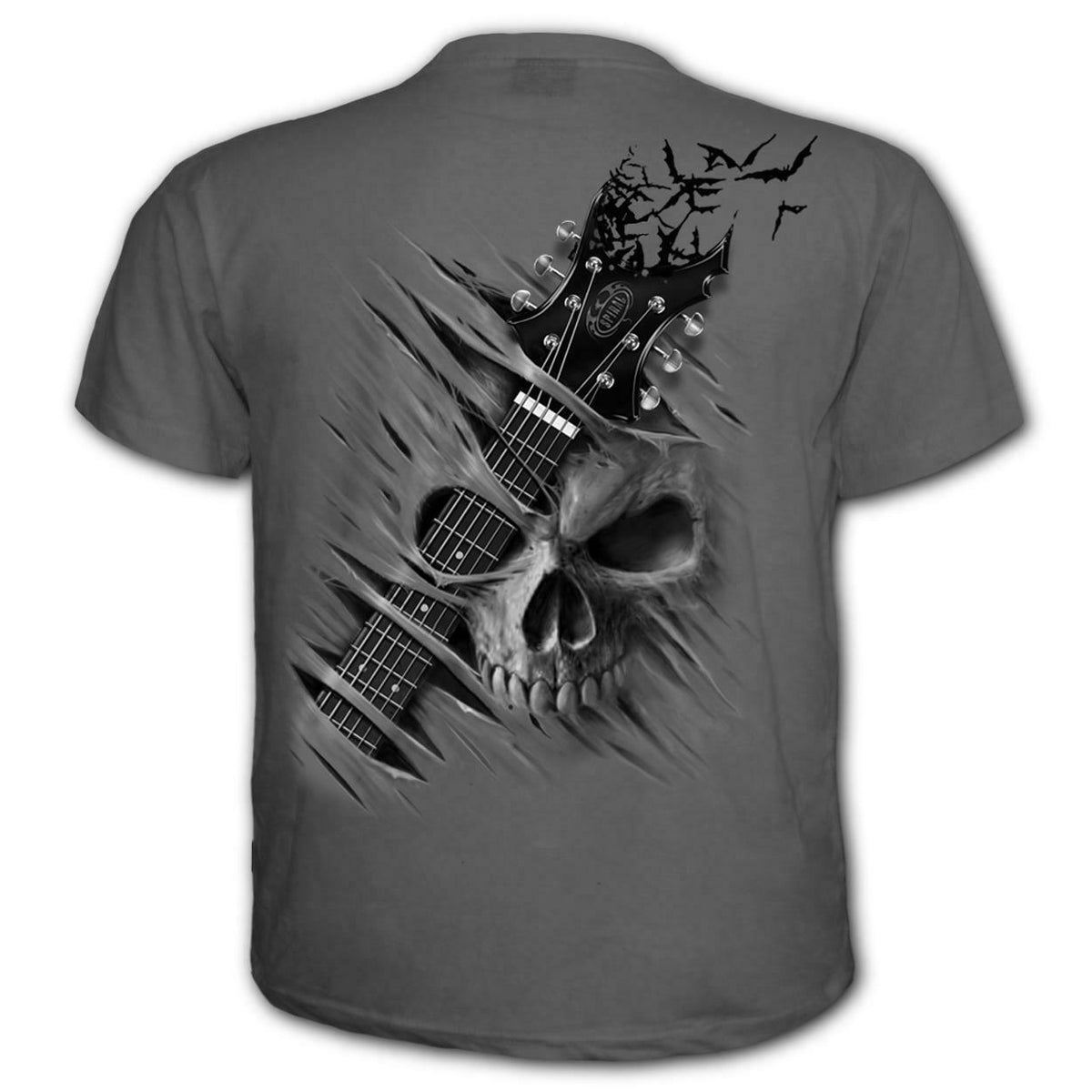 Night Riffs Mens Charcoal T-Shirt-Mens T-Shirts &amp; Tanks-Scarlett Dawn