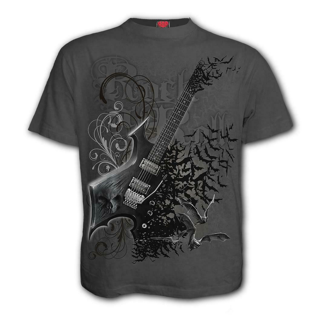 Night Riffs Mens Charcoal T-Shirt-Mens T-Shirts & Tanks-Scarlett Dawn