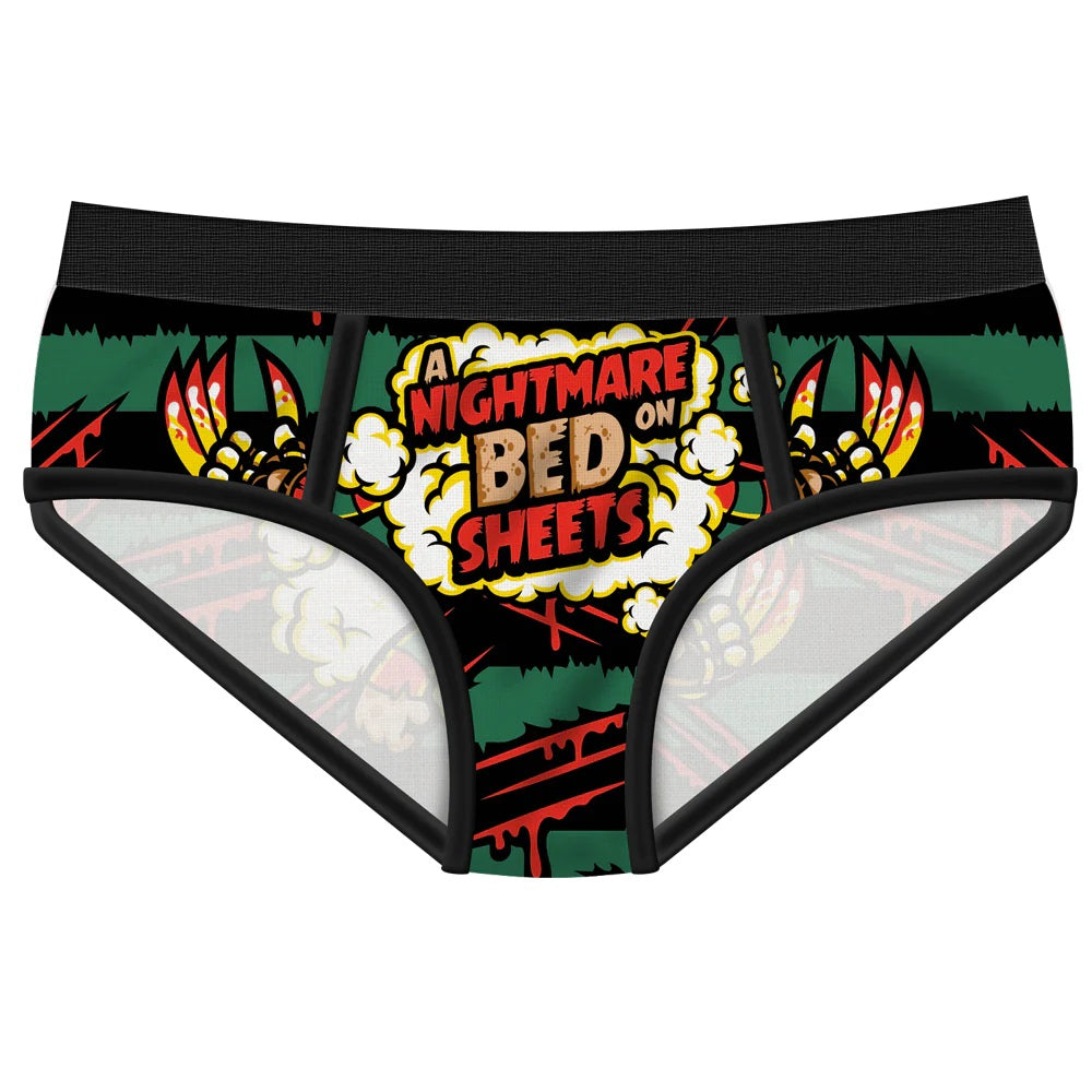 Nightmare On Bed Sheets Period Panties-Womens Underwear-Scarlett Dawn
