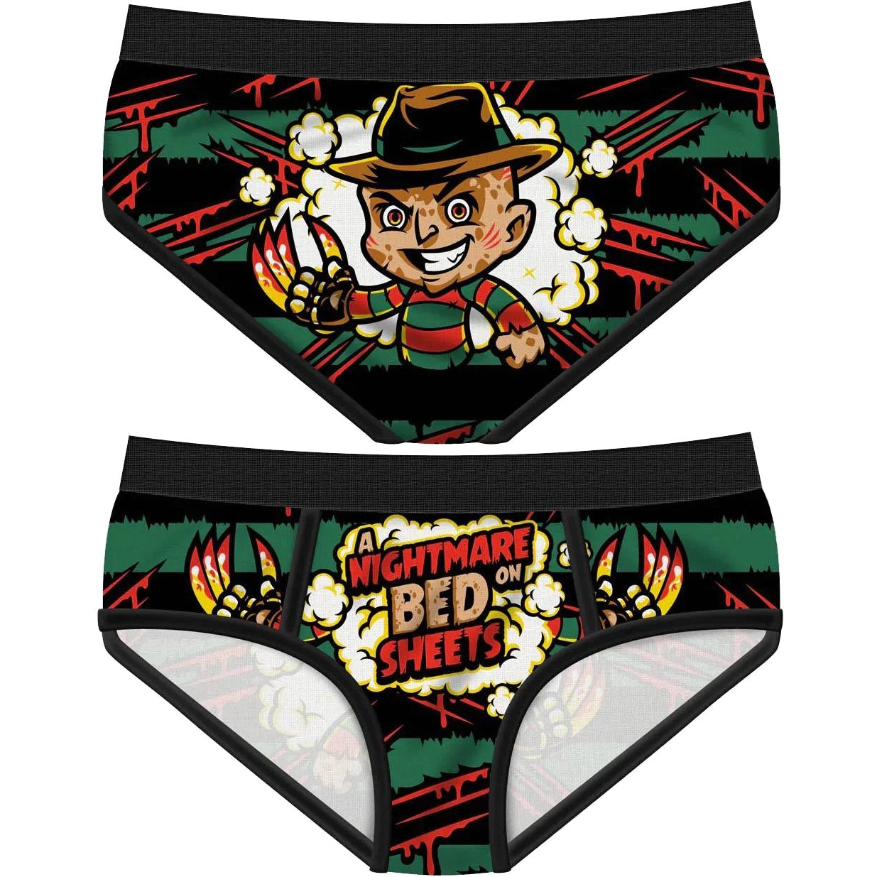 Nightmare On Bed Sheets Period Panties-Womens Underwear-Scarlett Dawn