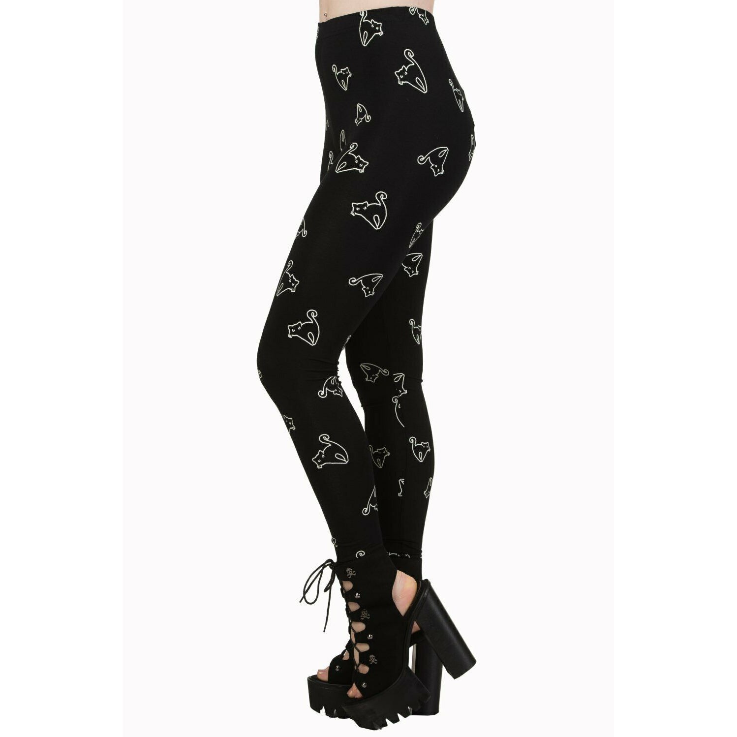 Nine Lives Glow In The Dark Leggings-Womens Leggings & Pants-Scarlett Dawn