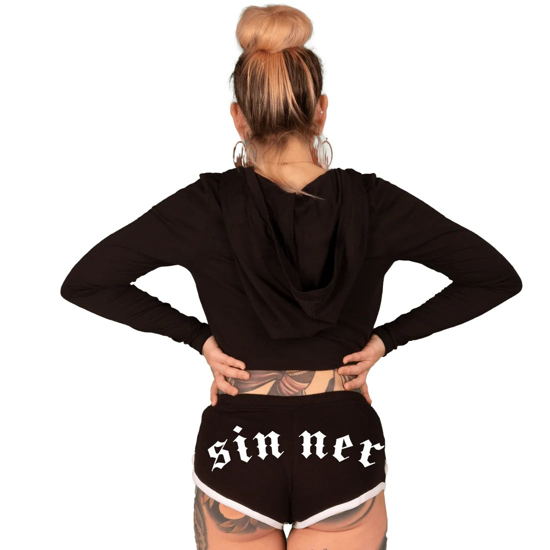 Occult Sinner Black Dolphin Hot Shorts-Womens Shorts & Skirts-Scarlett Dawn