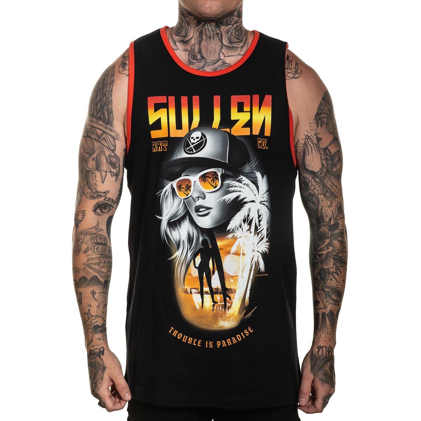 Orange Crush Premium Fit Mens Tank-Mens T-Shirts & Tanks-Scarlett Dawn