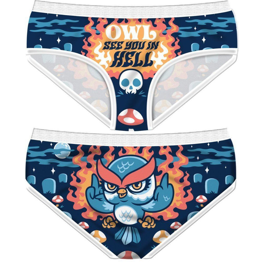 Owl See You In Hell Womens Panties-Womens Underwear-Scarlett Dawn