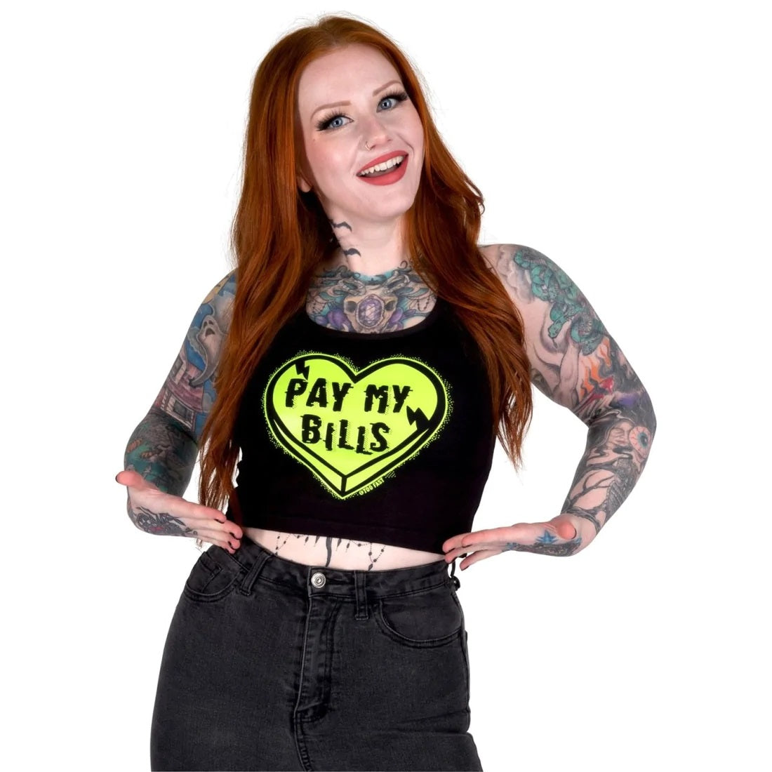 Pay My Bills Cropped Tank-Womens Tops-Scarlett Dawn